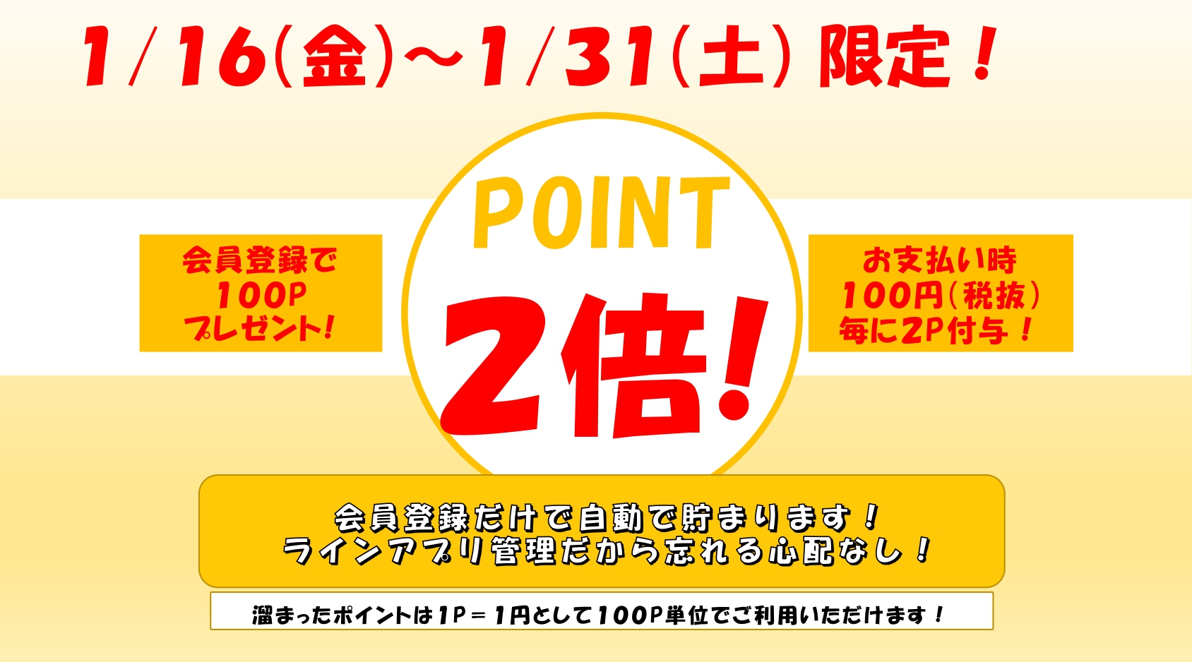 【後半】ポイント2倍キャンペーン