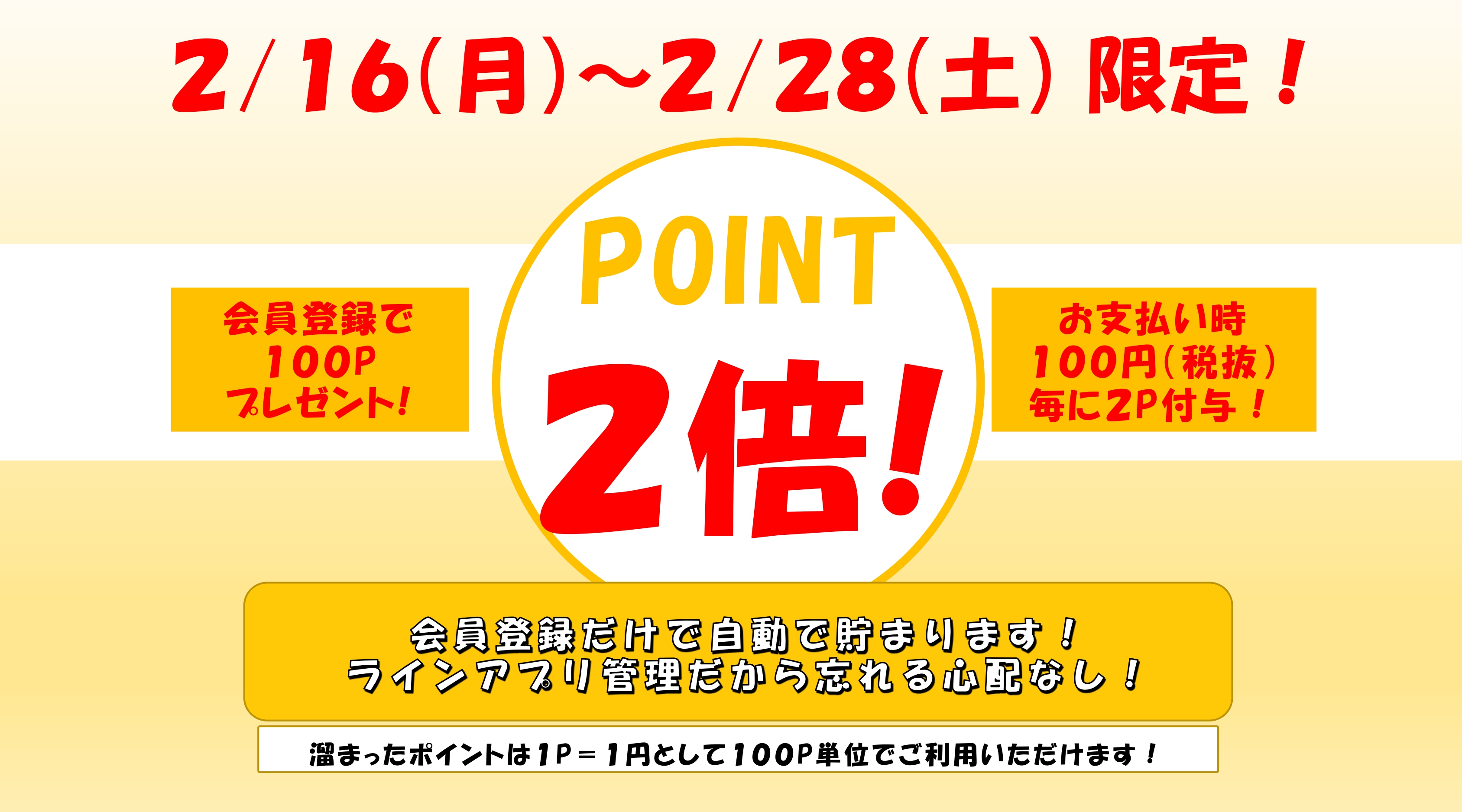 【後半】ポイント2倍キャンペーン